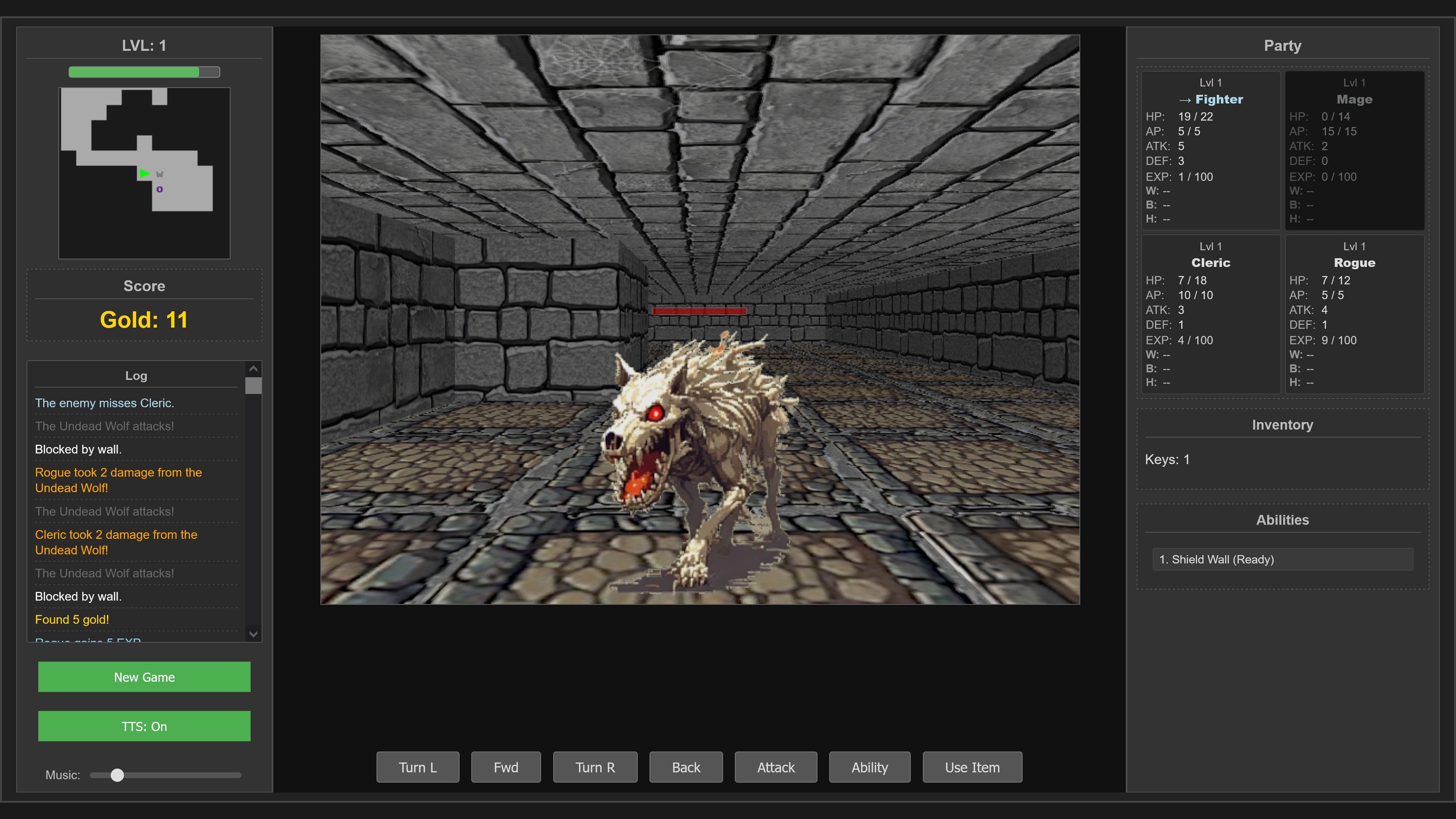 Landscape view of GUI and environment.